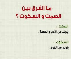 مالفرق بين الصمت والسكوت الصمت يتولد من الادب والحكمة السكوت يتولد من الخوف Islamic Phrases Learn Arabic Language Cool Words