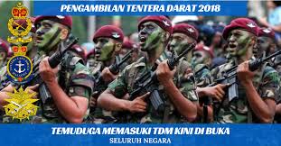 Tentera laut diraja malaysia (tulisan jawi: Permohonan Pengambilan Tentera Darat Malaysia Tdm Di Buka