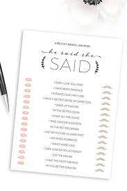 He Said She Said Bridal Shower Game Editable Template Couple Wedding Shower Wedding Shower Games Bridal Shower Planning