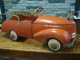 Vintage Garton 1930s Ford Rare Fire Truck Antique Pressed Steel Toy Pedal Cars Pedal Cars Vintage Pedal Cars