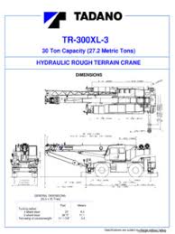 Tadano Tr 300 Series Specifications Cranemarket