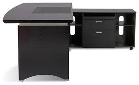 Washington Executive Desk With Return And File Cabinet Black Contemporary Desks And Hutches By Zuri Furniture