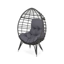 Formed from naturally durable rattan reeds and bound with leather strips, this collection is a sturdy addition to your living space, but won't take up too much visual weight. Best Selling Home Decor Santino 1 Grey Rattan Wood Stationary Conversation Chair With Dark Grey Cushioned Seat 311320 Rona