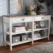 Provincial Style Oak And White Wash Wood Console Table Dauphine Rc Willey Furniture Store In 2020 Wood Console Table Sofa Table Decor Wood Console