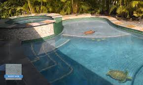 Hydrazzo Desert Sage Adds A Nice Hint Of Natural Color To A High End Elegant Pool Finish Look At Those Turtles In The Pool Pool Colors Pool Plaster Pool Tile