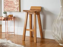 solid oak contemporary bar stool wave