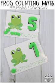 Fantastic Frog Counting Mats With Free Printable Frog Activities Frog Crafts Preschool Math Activities Preschool