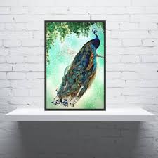 Large home decor peacock wall clock, crystal luxury wall art quartz clock,creative silent non ticking decorative for living room. Decodrama Peacock Wall Painting Wall Art With Black Photo Frame For Living Room Bedroom Study Or Gift Item Digital Reprint 18 Inch X 12 Inch Painting Price In India Buy Decodrama Peacock