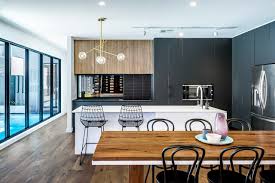 Whether you opt for a classic kitchen color scheme or go bold, even a small dose of color can make a big impact. Room Of The Week Classic Colours Make A Contemporary Kitchen Houzz Nz