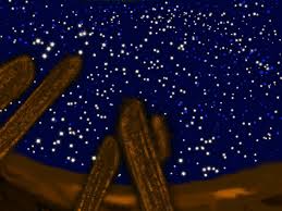 Atacama Cactus Desert Night Sky Night Stars Drawing Painting Art Magical Mystical Night Painting Painting Painted Rocks Diy
