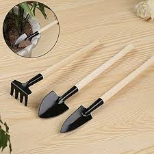 Emvanv 3 Mini Garden Tools Schaufel Harke Spaten Garten Topfpflanzen Losen Boden Set Holzgriff Garden Tools Kinder W Mini Pflanzen Gartenmobel Sets Mini Garten