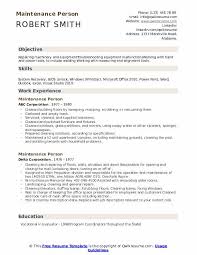Begin your resume with a summary or objective statement. Maintenance Person Resume Samples Qwikresume