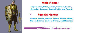 The humans with glowing eyes, the power to release energy with the help of wings, and celestial heritage are known as aasimar 5e d&d. Aasimar Names 5e D D 2020 Aasimar