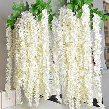 Crafted from durable and resilient polyester. White Wisteria Garland Hanging Flowers 5 For Outdoor Wedding Ceremony Decor Silk Flowers Wisteria Vine Wedding Arch Floral Decor Hanging Flowers White Wisteria Garlandwisteria Garland Aliexpress