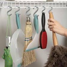 (if you don't want the pins permanently affixed, try 3m's removable command adhesive spring clips; 16 Best Broom Storage Ideas Storage Cleaning Closet Utility Closet