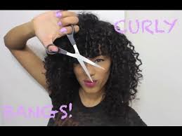 You can always cut them a little shorter, but there's no going back if you've gone too short. Cutting Curly Bangs Dry Cutting Method Sunkissalba Youtube