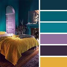 Purple is the color that is able to bring a great feeling of regal elegance and beauty to your wedding. The Best Color Schemes For Your Bedroom Teal Mustard Purple And Lavender Bedroom Color Pale Bedroom Colors Purple Bedroom Color Schemes Bedroom Colour Palette