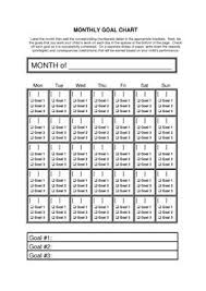 Monthly Goal Chart Free Printable Behavior Chart Behavior