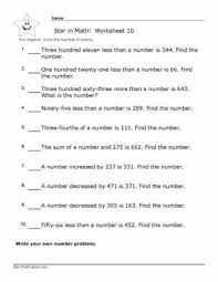 Pre Algebra Number Problem Worksheets With Answers Algebra Worksheets Pre Algebra Word Problem Worksheets
