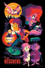 Mondo X Cyclops Print Works Print 26 The Rescuers Variant Disney Posters Disney Art Vintage Disney