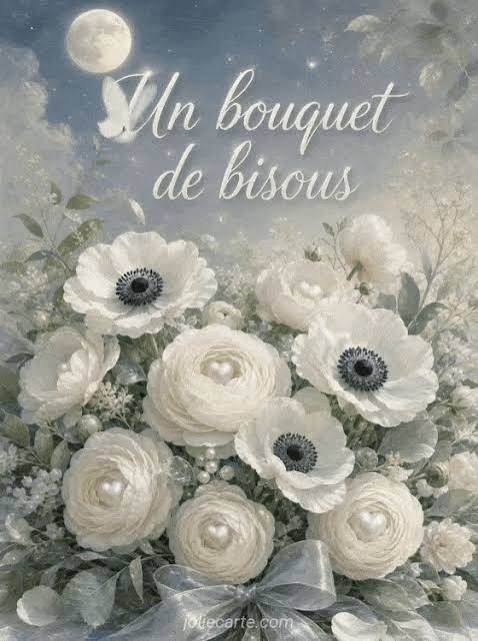 bouquet de bisous blancs - Image gratuite 💐 - JolieCarte