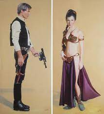 The relationships of han solo. Princess Leia In Bikini And Han Solo With Blaster Painting By Mr Lynchy Saatchi Art