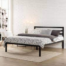 Zinus suzanne 37 inch metal and wood platform bed frame / solid wood & steel construction / no box spring needed / wood slat support / easy assembly, chestnut brown, queen. Zinus Shalini Diamond Stitched Platform Bed Frame