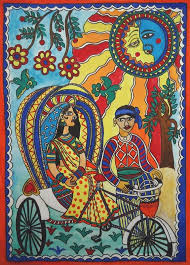 Black And White Painting Easy For Kids Easy Madhubani Paintings In Black And White For Kids Google Search Madhubani Painting Folk Art Painting Indian Art Paintings