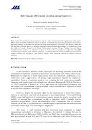 Pdf Determinants Of Turnover Intention Among Employees