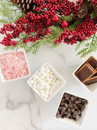 Hot cocoa recipe includes milk chocolate, white chocolate, and spicy hot chocolate. Hot Cocoa Bar Gift Ideas A Thoughtful Place