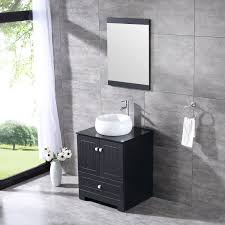 Vanity sink cabinet made of wood. Bathjoy 24 Black Bathroom Vanity Cabinet Round Ceramic Vessel Sink Combo Countertop Sink Set Faucet Drain W Mirror Tools Home Improvement Bathroom Sink Vanities Accessories Intekma Net