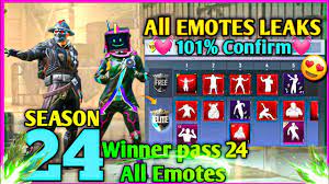 Pubg Mobile Lite Winner Pass 24 All Emotes Leaks All Official Emotes Leaks Pubg Lite Season 24 Youtube