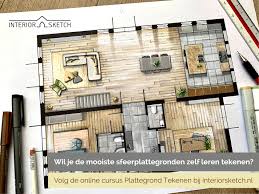 Online Cursus Plattegrond Tekenen In 2020 Plattegrond Woonkamer Tekenen Interieurschets