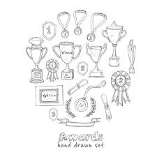 Kleurplaat voetbal voetbal kleurplaten 660 x 880 jpg pixel. Set Van Decoratieve Schets Award Met Trofee Medaille Winnaar Prijs Kampioen Beker Lint Geisoleerd Vector Illustratie Royalty Vrije Cliparts Vectoren En Stock Illustratie Image 56870482