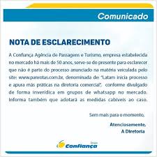 1 pode também ser entendida como a crença na probidade moral, na sinceridade de alguém. Confianca Nega Estar Envolvida Em Processo Latam Aviacao