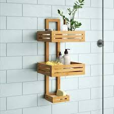 Bathtub caddy bamboo bath tub rack tray bathroom cloth book/pad/tablet holder us. Shower Bath Caddy Detachable Shower Head