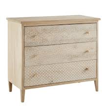 Commode 3 Tiroirs En Manguier Massif Sculpte Maisons Du Monde Mobilier De Salon Commode 3 Tiroirs Tiroir