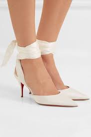 White Toubinana 80 Satin Pumps Christian Louboutin Christian Louboutin Shoes Pumps Satin Pumps Jimmy Choo Heels
