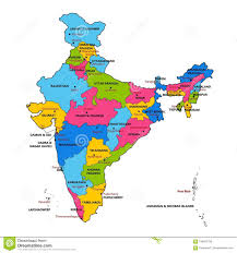 Detailed Map Of India Asia With All States And Country