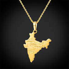 India Map Pendant Necklace 18k Gold Plated Asia Country Jewelry For Women Country Jewelry Map Pendant Women Jewelry