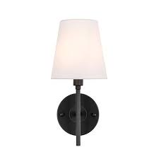 Free shipping & free returns*. Living District Ld6183bk Cason 1 Light Black White Shade Wall Sconce Walmart Canada