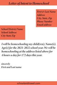 The Secret Of Letter Of Intent To Homeschool School Travel