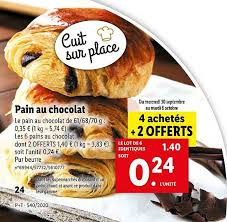Offre Pain Au Chocolat 4 Achetes 2 Offerts Chez Lidl