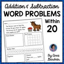 Complete the test and get an award. First And Second Grade Addition Subtraction Word Problems Within 20 Rti