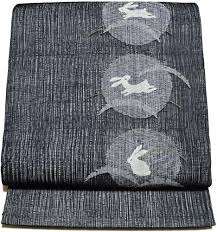 Amazon | 袋帯 夏物 紗 すくい織 丸紋に兎・露芝模様 紋紗 黒色系 帯 正絹 中古 袋帯 リサイクル着物 夏帯 袋帯 中古 袋帯 夏 帯  袋帯 フォーマル 夏帯 袋帯 リサイクル 夏帯 紗 夏用 袋帯 リサイクル着物 帯 ウサギ | 帯 通販