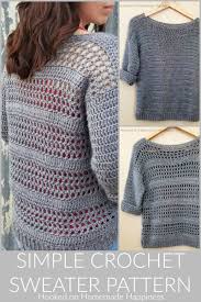 Crochet scoop neck sweater/crochet pull over sweater ( part 1 ). Simple Crochet Sweater Pattern Hooked On Homemade Happiness