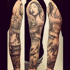 Finished Japanese Realistic Full Sleeve Tattoo Thanks Remco Samuraitattoo Templetattoo Geisha Geis Japanese Tattoo Japanese Forearm Tattoo Sleeve Tattoos