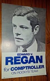 Vintage 1970 Edward Regan NY Comptroller CAMPAIGN POSTER Rockefeller  REPUBLICAN
