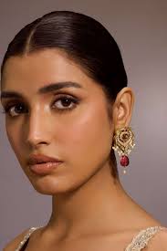 Ruby Sterling Silver Crystal Dangler Earring