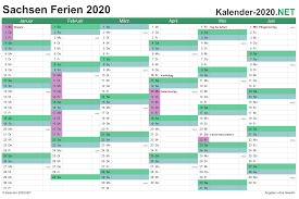 Zusätzlich zu den oben angegebenen ferien stehen in sachsen noch die. Ferien Sachsen 2020 Ferienkalender Ubersicht